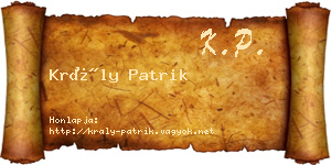 Krály Patrik névjegykártya
